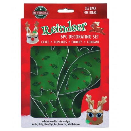 SET 6 CORTADORES REINDEER CAKE