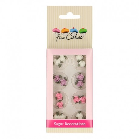 SET 16 FLORES ROSAS CON HOJAS FC