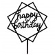TOPPER HAPPY BIRTHDAY NEGRO CUADRADO