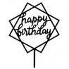 TOPPER HAPPY BIRTHDAY NEGRO CUADRADO
