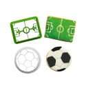 SET 2 CORTADORES BALON DE FUTBOL Y CAMPO DECORA