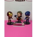 SET 3 FIGURAS SUPER HEROES THOR IRONMAN Y CAPITAN AMERICA