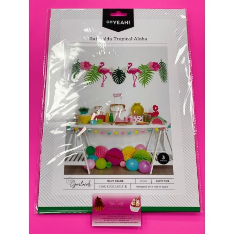 GUIRNALDA FLAMENCOS TROPICAL ALOHA 3M