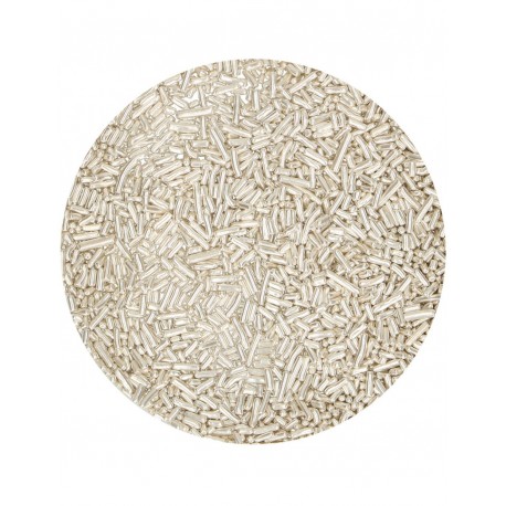 FIDEOS METALIZADOS PLATA BRILLANTE BOTE