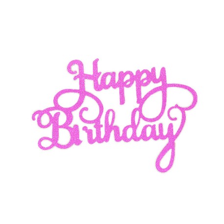 TOPPER HAPPY BIRTHDAY ROSA FUCSIA CARTON