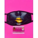 MASCARILLA TELA LABIOS DORADOS ADULTO