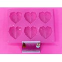 MOLDE 6 CORAZONES POLIGONALES