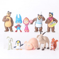SET 10 FIGURAS PVC MASHA Y EL OSO