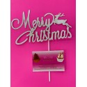 TOPPER MERRY CHRISTMAS PLATA CARTON