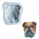 MOLDE CARA PERRO BULLDOG 2D