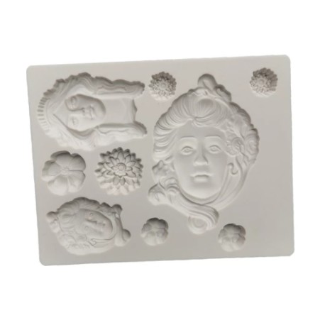 MOLDE DIOSA Y FLORES 1