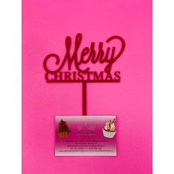 TOPPER MERRY CHRISTMAS ROJO