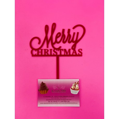 TOPPER MERRY CHRISTMAS ROJO