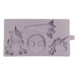 MOLDE SILICONA PLACA GIGANTE UNICORNIOS
