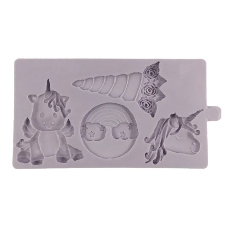 MOLDE SILICONA PLACA GIGANTE UNICORNIOS