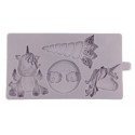 MOLDE SILICONA PLACA GIGANTE UNICORNIOS