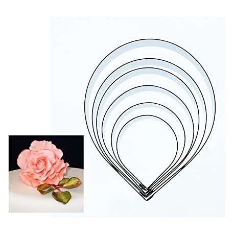 SET 6 CORTADORES PETALO ROSA LISOS GOTA