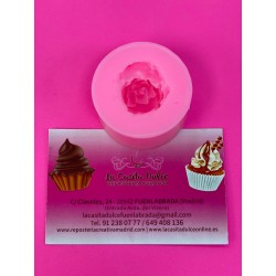 MOLDE SILICONA ROSA CERRADA MEDIANA