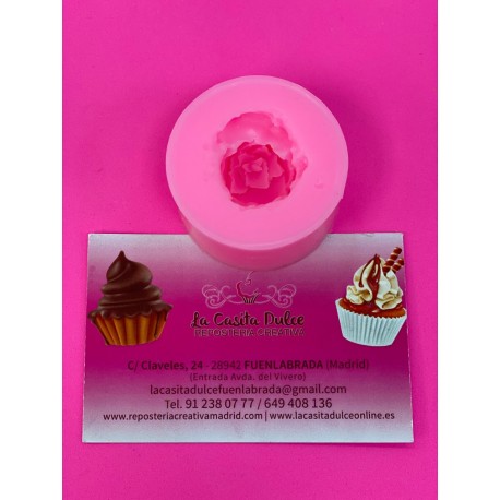 MOLDE SILICONA ROSA CERRADA MEDIANA