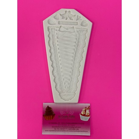 MOLDE SILICONA CORSE ENTRELAZADO CON ENCAJE