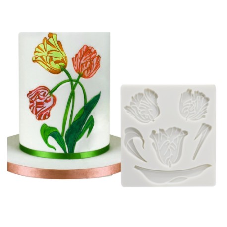 MOLDE SILICONA TULIPANES 2D