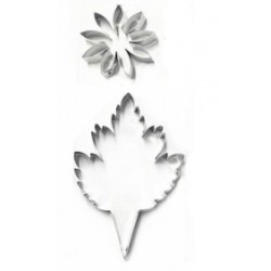 SET 2 CORTADORES HOJA Y FLOR CRISANTEMO