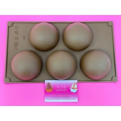 MOLDE SILICONA PROFESIONAL 5 SEMI ESFERAS 8.5 CM