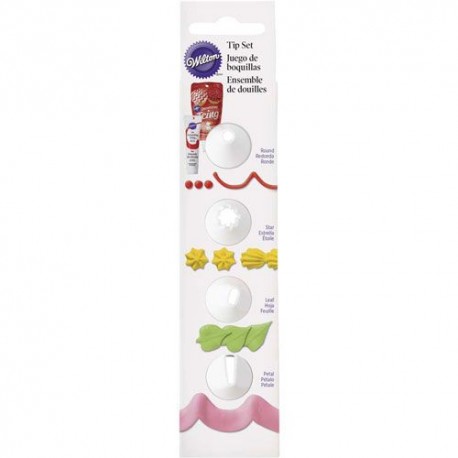 SET 4 BOQUILLAS PLASTICO CON ADAPTADOR PARA ICING TUBES WILTON