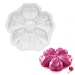 MOLDE SILICONA PROFESIONAL FLOR DE CORAZONES POLIGONAL