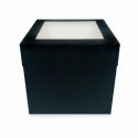 CAJA EXTRA ALTA 25 CM CON VENTANA SUPERIOR COLOR NEGRO