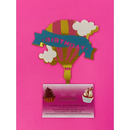 TOPPER HAPPY BIRTHDAY GLOBO AEROSTATICO