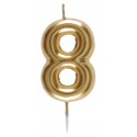 VELA Nº 8 ORO METALIZADO