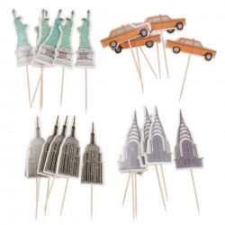 SET 12 TOPPER PARA CUPCAKES NUEVA YORK