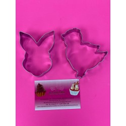 SET 2 CORTADORES PASCUA CONEJO CARA Y POLLITO