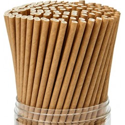 PACK 25 PAJITAS PAPEL MARRON KRAFT