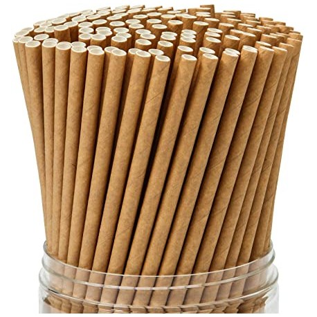 PACK 25 PAJITAS PAPEL MARRON KRAFT