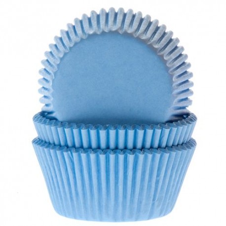 50 CAPSULAS CUPCAKE AZUL CLARO HOUSE OF MARIE