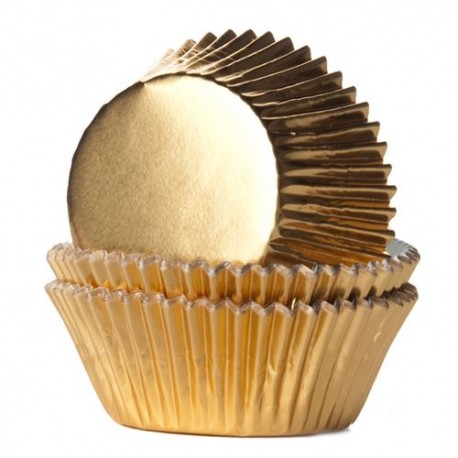 24 CAPSULAS CUPCAKE FOIL ORO METALIZADAS HOUSE OF MARIE