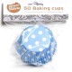 50 CAPSULAS CUPCAKE AZUL CLARO CON LUNARES BLANCOS HOUSE OF MARIE