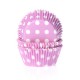50 CAPSULAS CUPCAKE ROSA CON LUNARES BLANCOS HOUSE OF MARIE