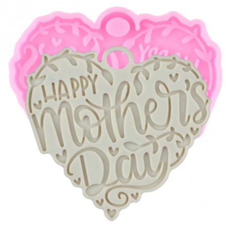 MOLDE SILICONA CORAZON HAPPY MOTHER'S DAY