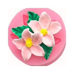 MOLDE SILICONA FLORES CAMPANILLAS CON HOJAS