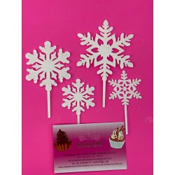 SET TOPPER COPOS DE NIEVE BLANCOS