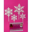 SET TOPPER COPOS DE NIEVE BLANCOS