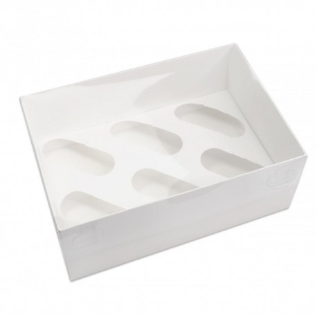 PACK 2 CAJAS 6 CUP CAKES ALTA CON TAPA TRANSPARENTE