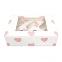 CAJA 6 CUP CAKES CORAZONES ROSAS
