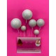 PACK 6 BOLAS O BURBUJAS TOPPER DECORACION BLANCO
