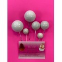 PACK 8 BOLAS O BURBUJAS TOPPER DECORACION BLANCO
