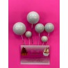 PACK 6 BOLAS O BURBUJAS TOPPER DECORACION BLANCO