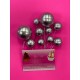 PACK 10 BOLAS O BURBUJAS TOPPER DECORACION PLATEADAS